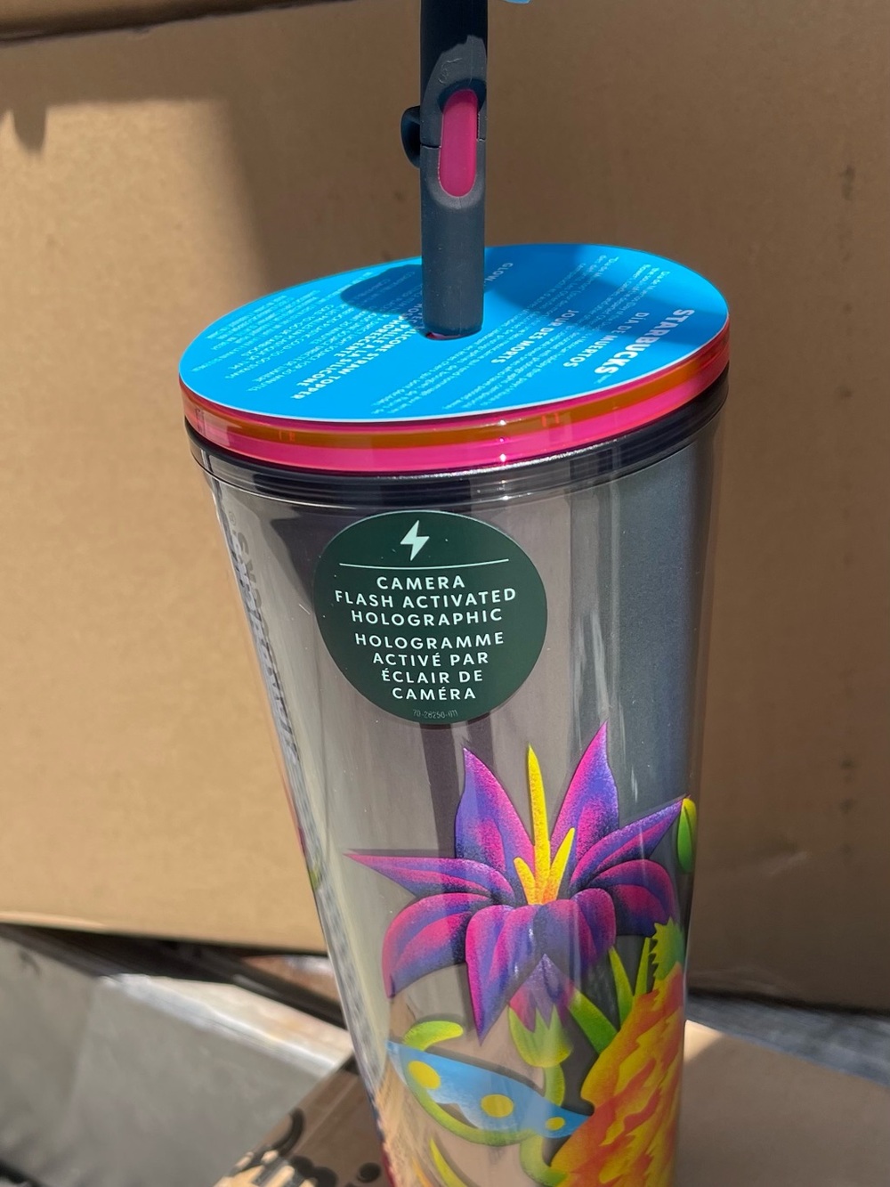 Starbucks Clear Holographic Day of Dead 24 oz cup new nwt glow in the dark